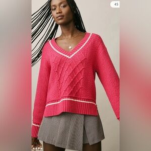 NWOT size Small Anthropologie Maeve Tilly V-Neck Pullover Sweater